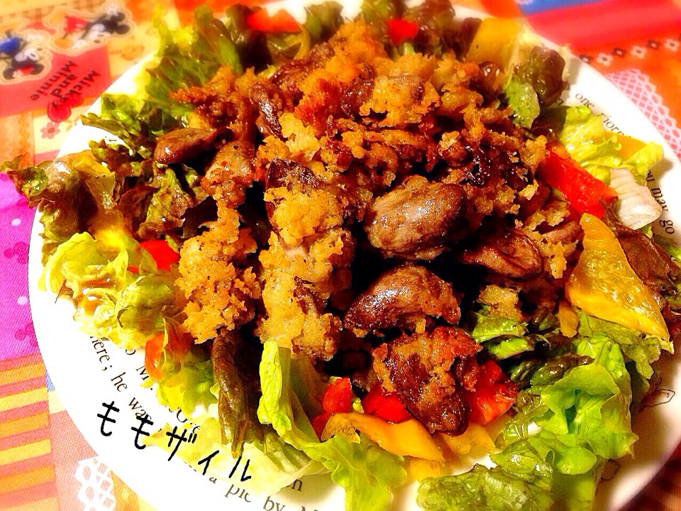 鶏ハツ.カリカリおかずサラダ